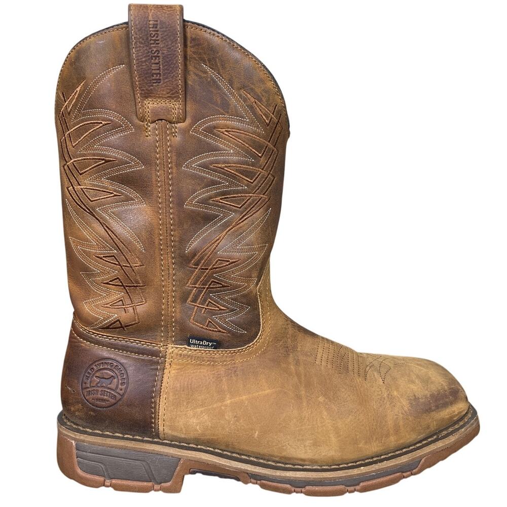 Irish Setter Red Wing Marshall Waterproof Brown Cowboy Work Boots Size 12 E2